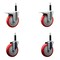 Service Caster 5'' Red Poly Swivel 3/4'' Expanding Stem Caster Set 2 Total Lock Brakes, 4PK SCC-EXTTL20S514-PPUB-RED-2-S-2-34 - alternate 1